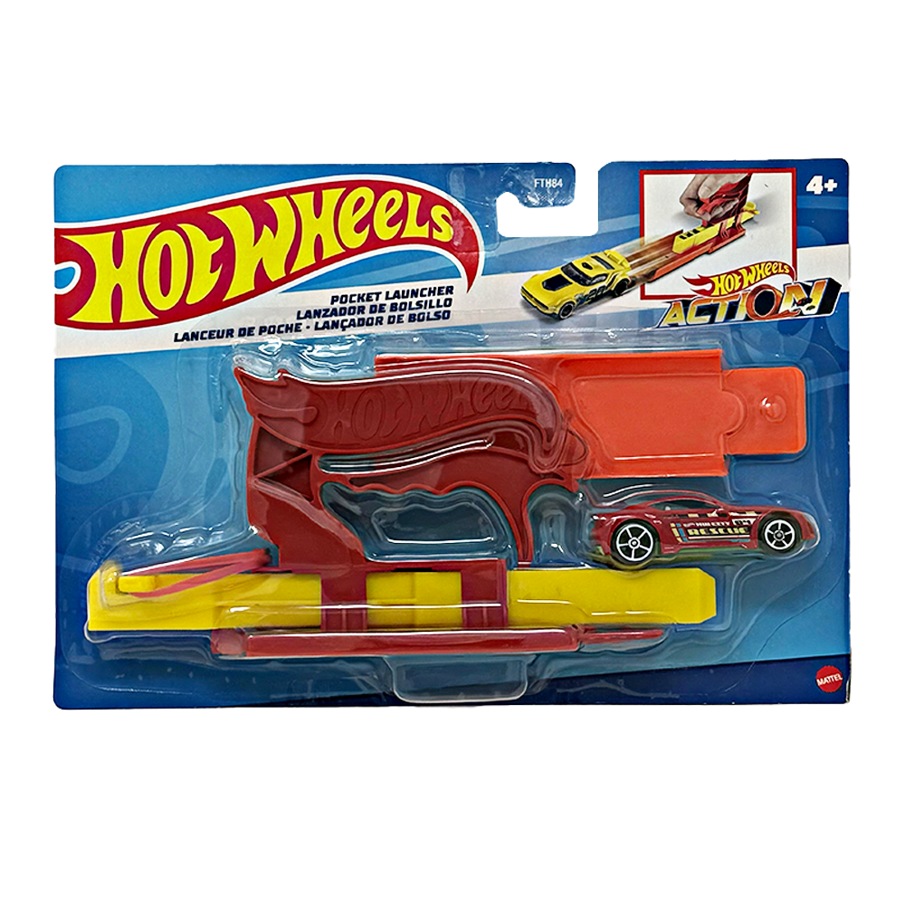 Mattel Hot Wheels Pocket Launcher & Car Rojo