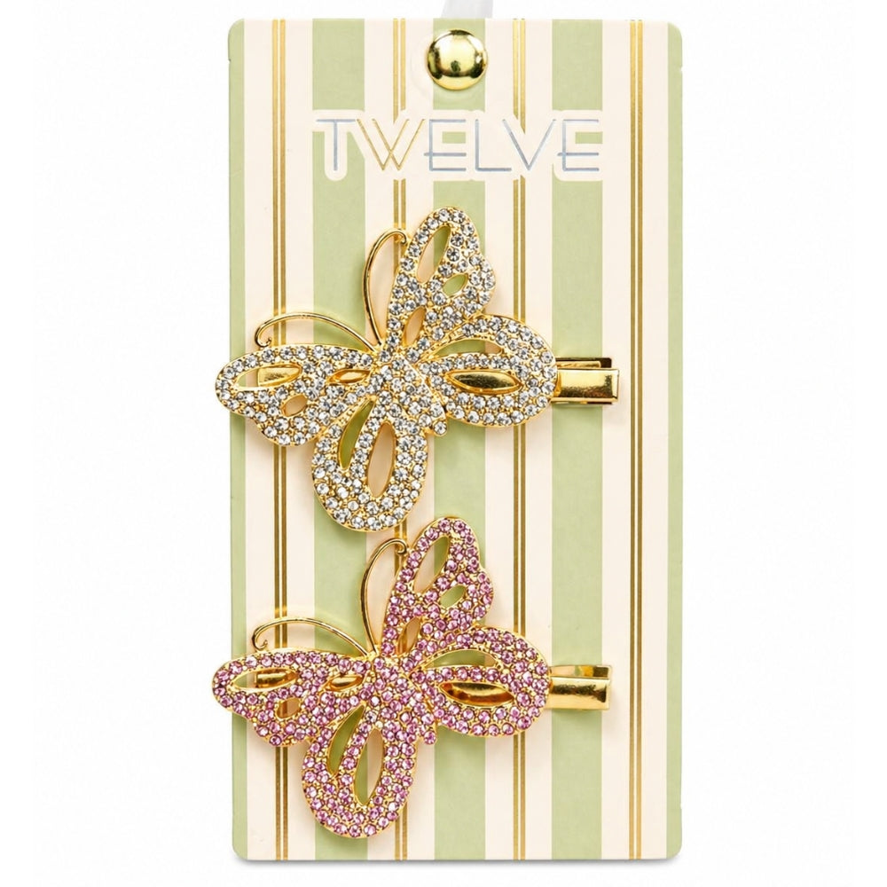 Twelve Accesorios Pinzas Para El Cabello Mariposas 2Und