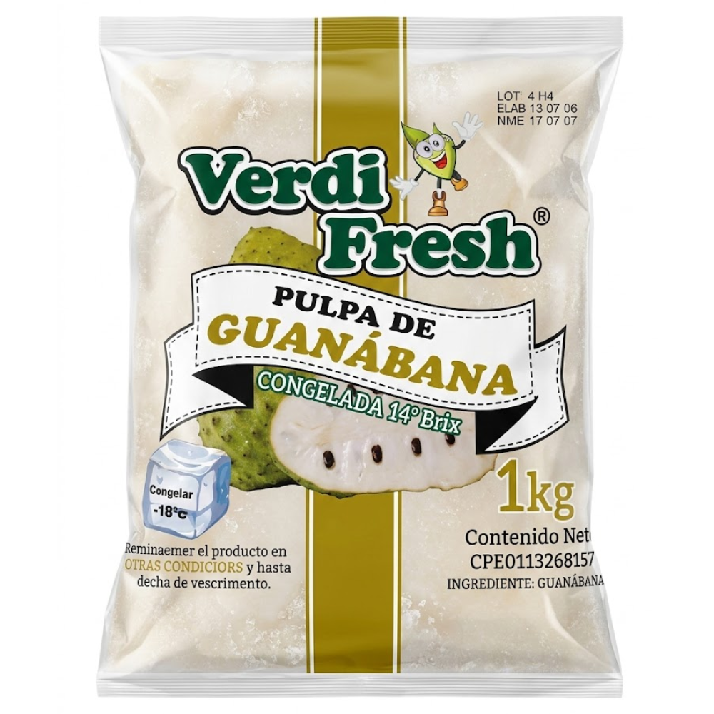 Verdi Fresh Guanabana en Pulpa Congelada 1 Kilo