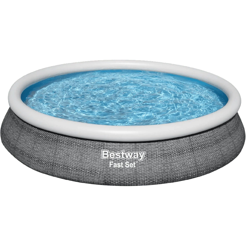 Bestway Piscina Inflable Redonda  Y Bomba De Filtrado Pool Fast Set 4.57m X 84cm