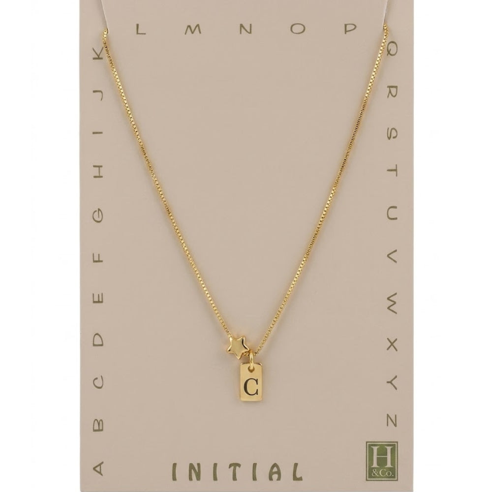 H&Co Collar de Cadena Plaquita Inicial C
