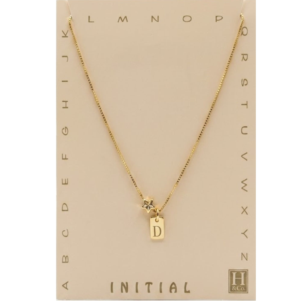 H&Co Collar de Cadena Plaquita Inicial D