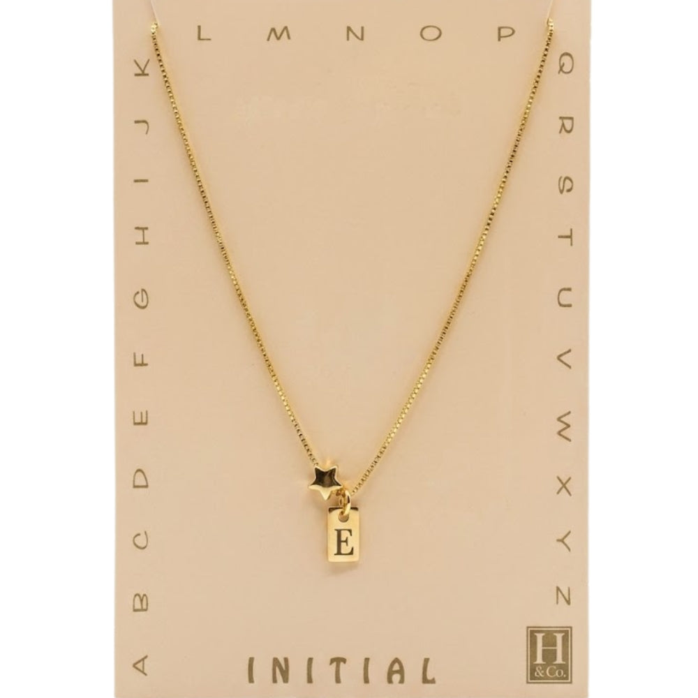 H&Co Collar de Cadena Plaquita Inicial E