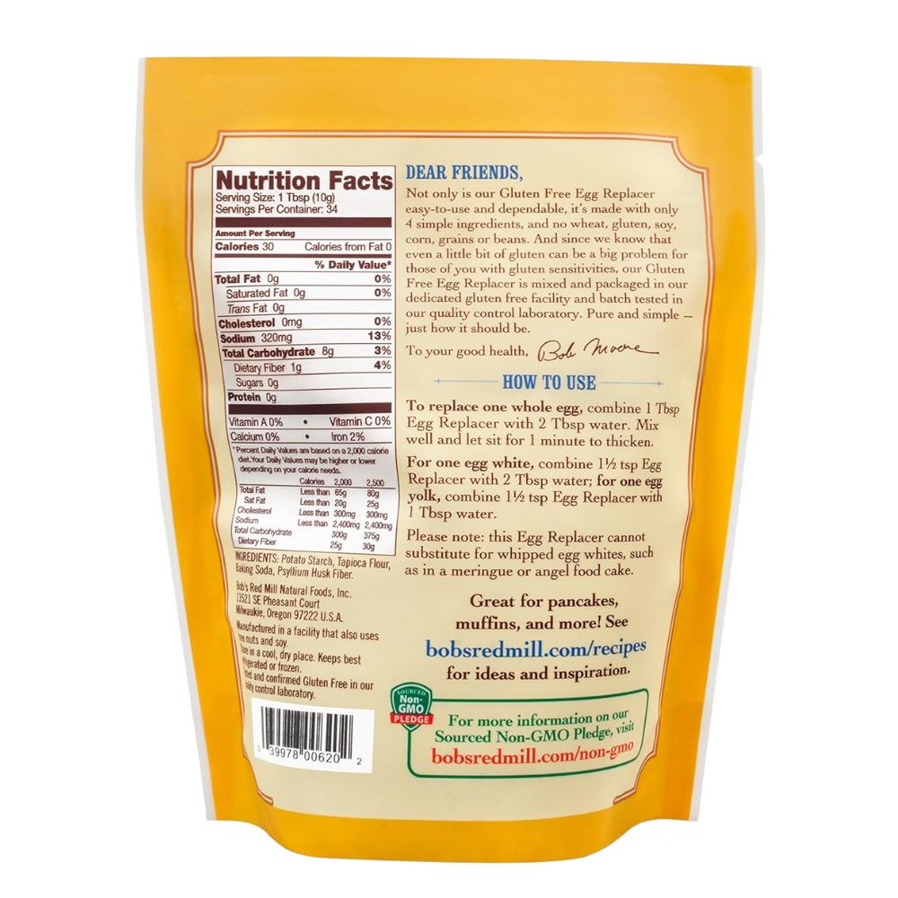 Bob's Red Mill Egg Replacer Gluten Free Sustituto de Huevos 340gr