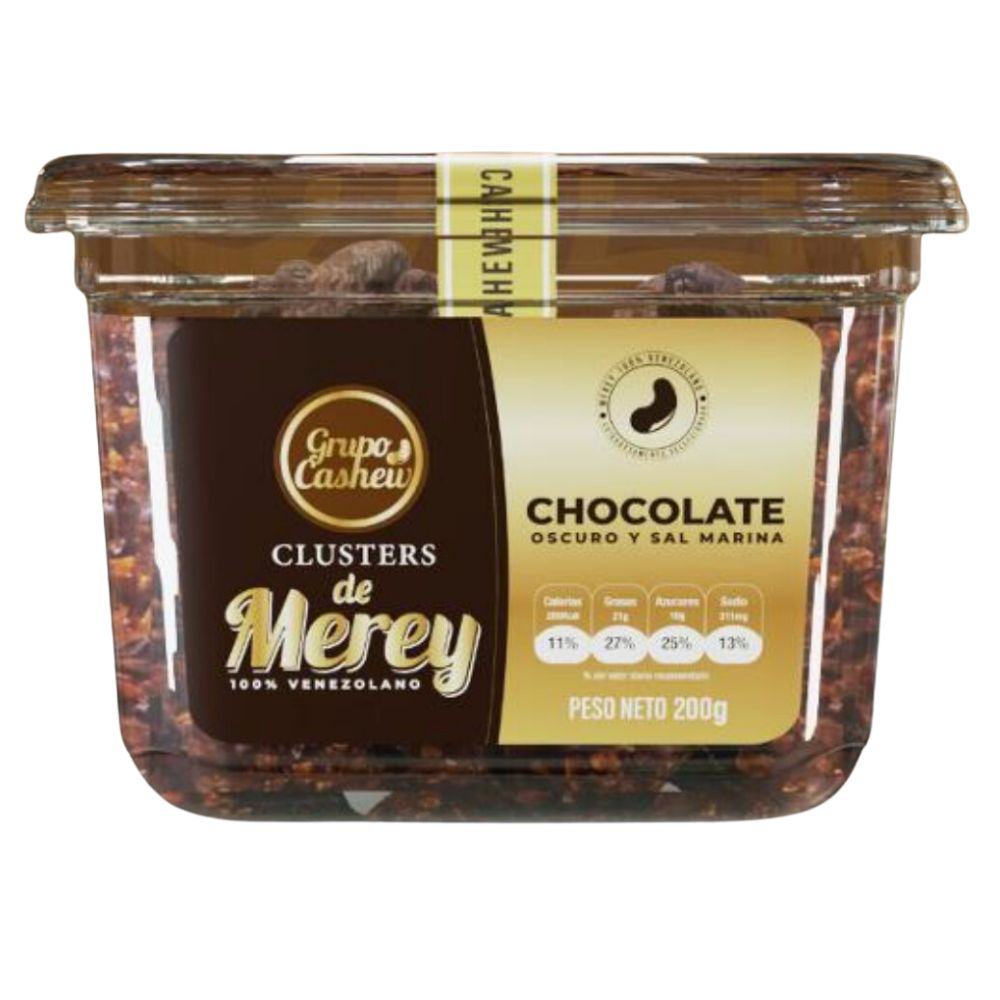 Clusters de Merey con Chocolate y Sal Marina Grupo Cashew 200gr