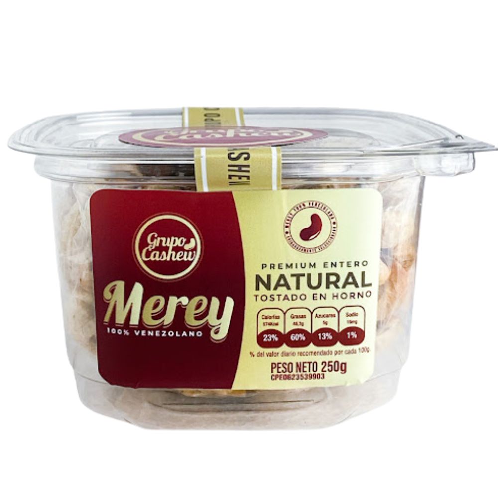 Merey Premium Entero Natural Tostado en Horno Grupo Cashew 250gr