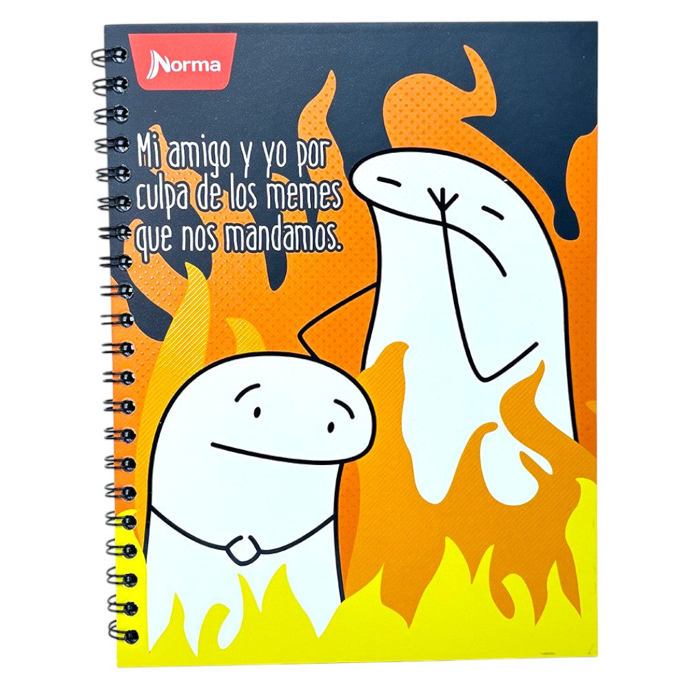 Norma Libreta Argollada Memes 4 Materias 100 Hojas Con stickers Diseños Surtidos