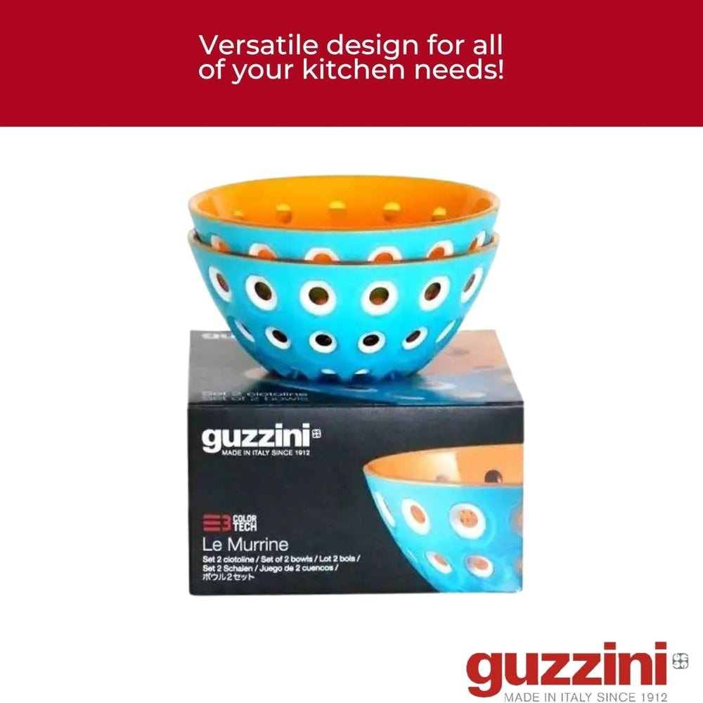 Guzzini Le Murrine Set De 2 Bowls Azul/ Blanco/Naranja