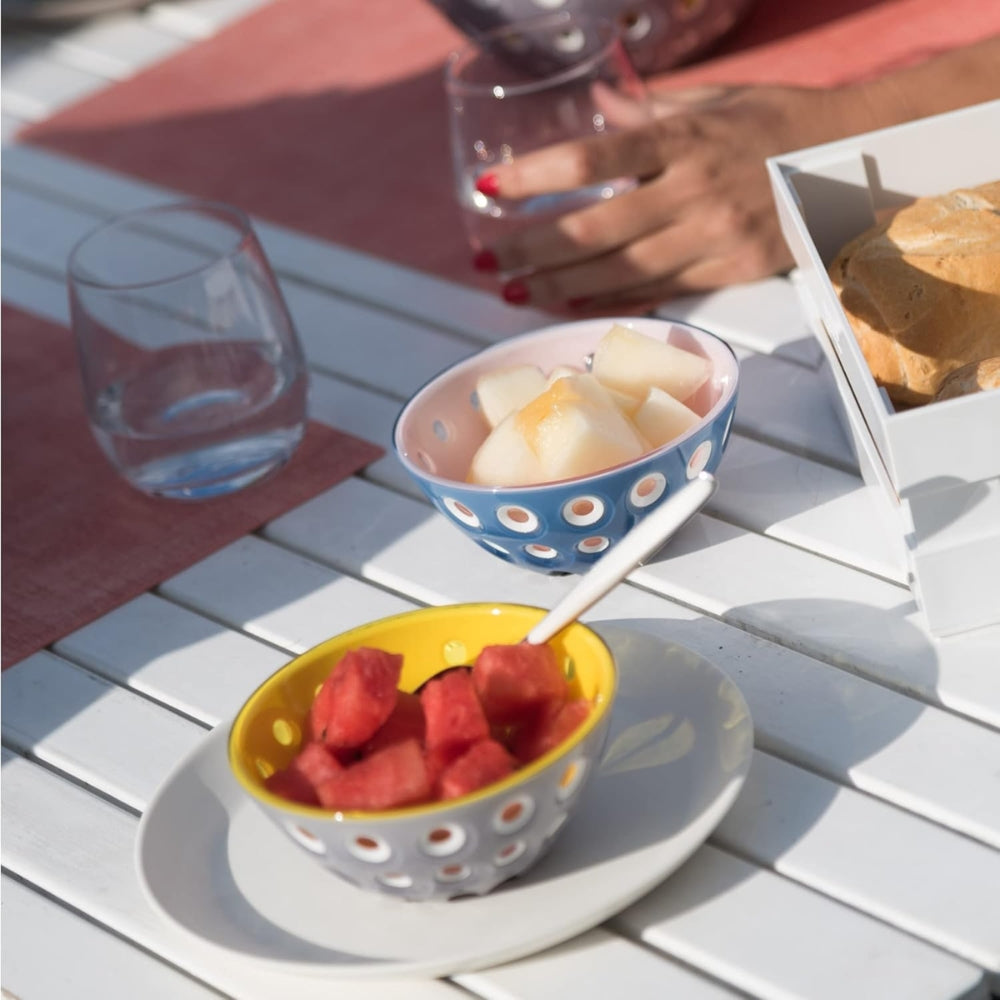 Guzzini Le Murrine Set De 2 Bowls Azul/ Blanco/Naranja
