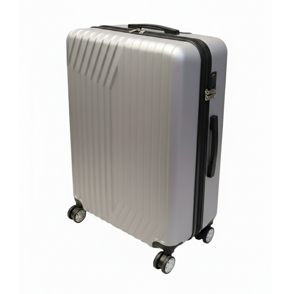 Maleta Dura 28 Pulgadas Mediana 4 Ruedas Color Plateado