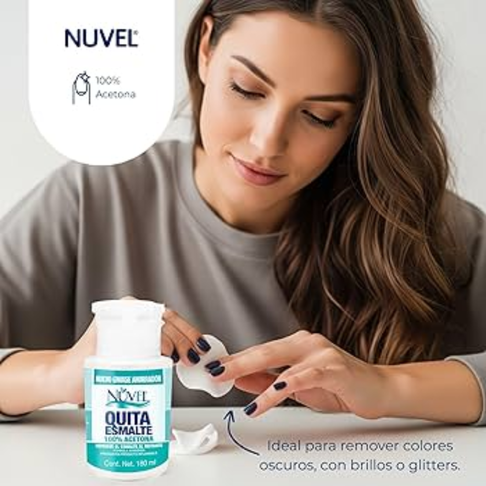 Nuvel Quita Esmalte 100% Acetona 180ml