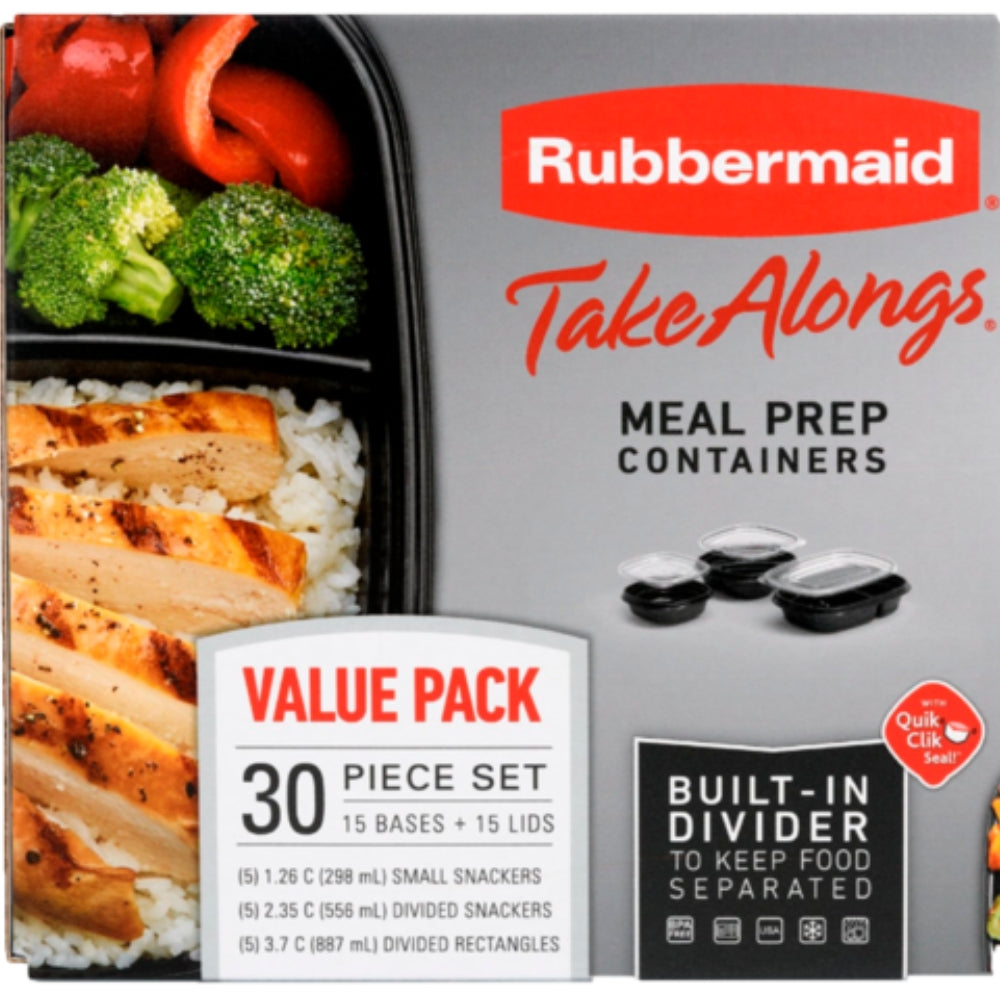 Rubbermaid Take Alongs Set De Envases 30 Piezas Negro