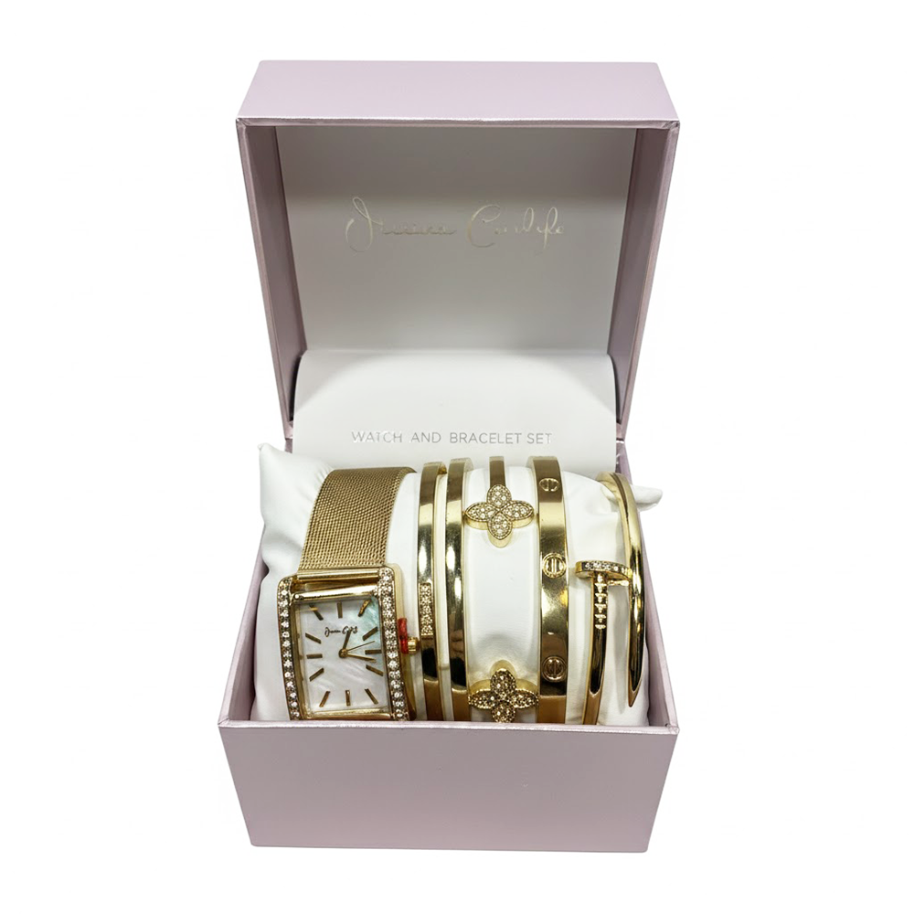 Jessica Carlyle Set De Reloj y Pulseras Gold