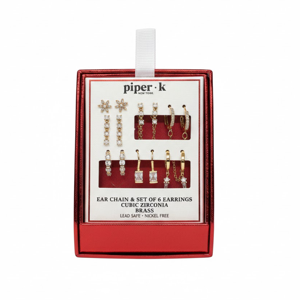 Piper K. Set De Zarcillos 6 Pares Cubic Zirconia