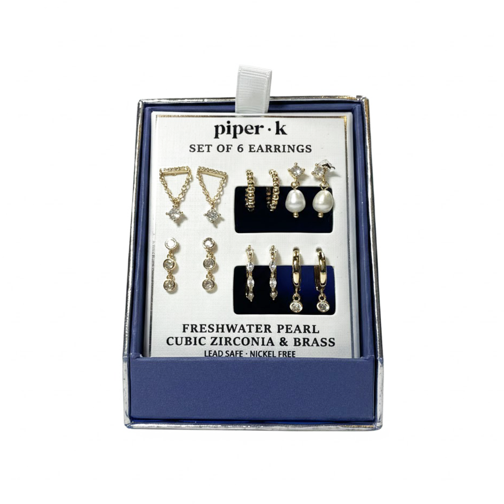 Piper K. Set De Zarcillos 6 Pares Cubic Zirconia