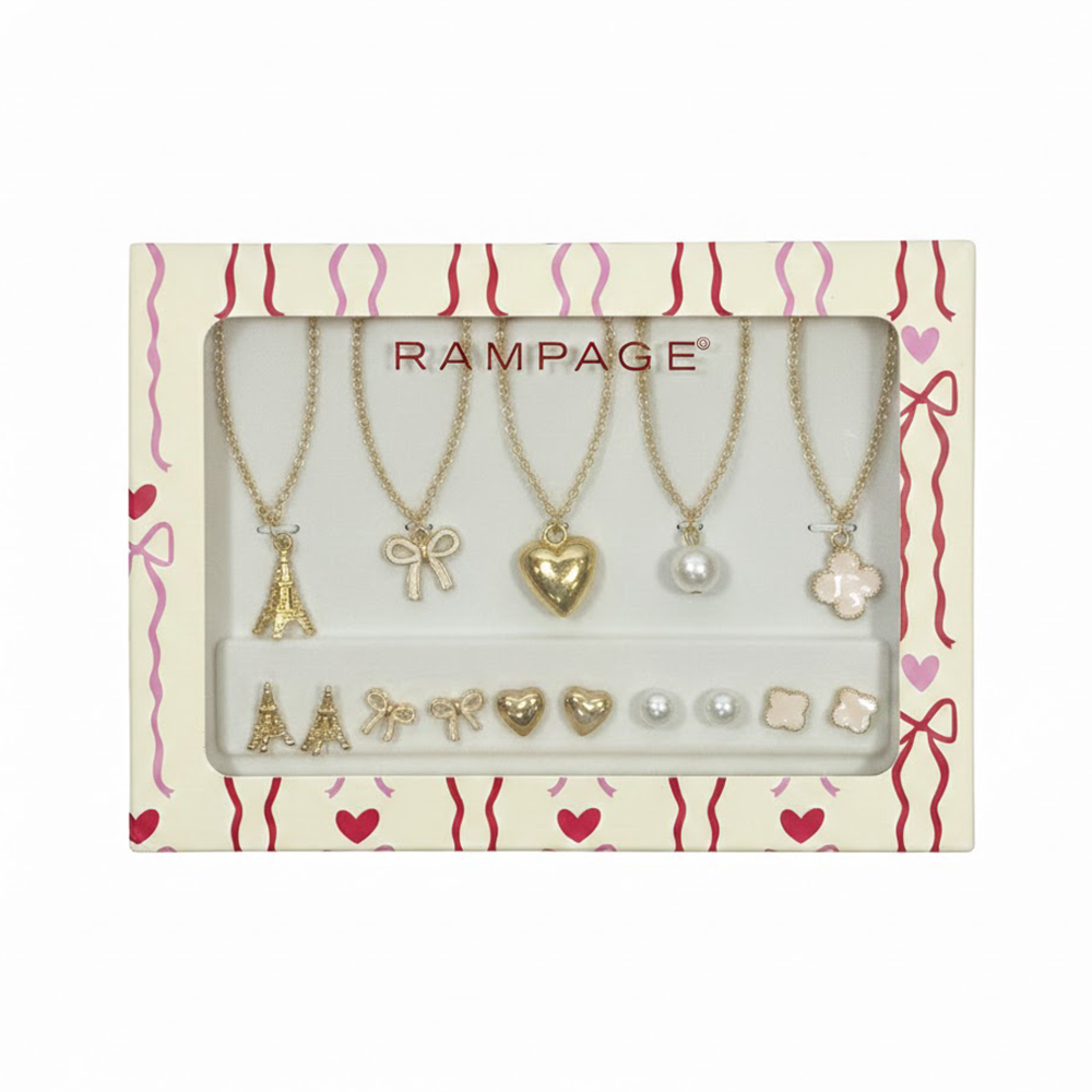 Rampage Set De Collares y Zarcillos 5 Pares