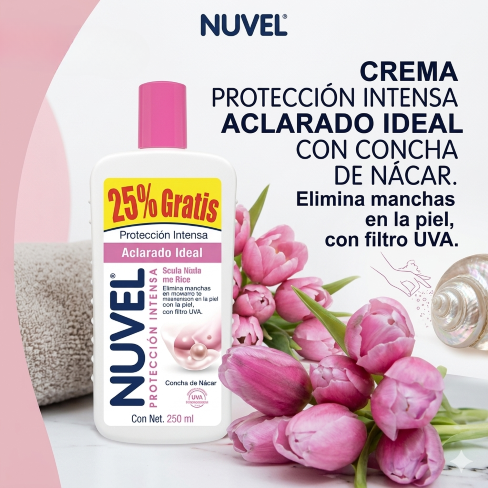 Nuvel Crema Corporal Proteccion Intensa Aclarado Ideal "Todo Tipo De Piel" 750ml