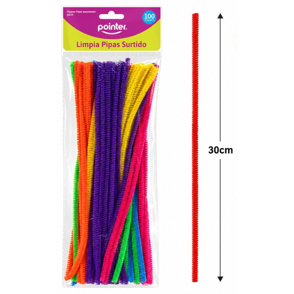 Pointer Limpiapipas Colores Surtidos 100 Unidades 30cm