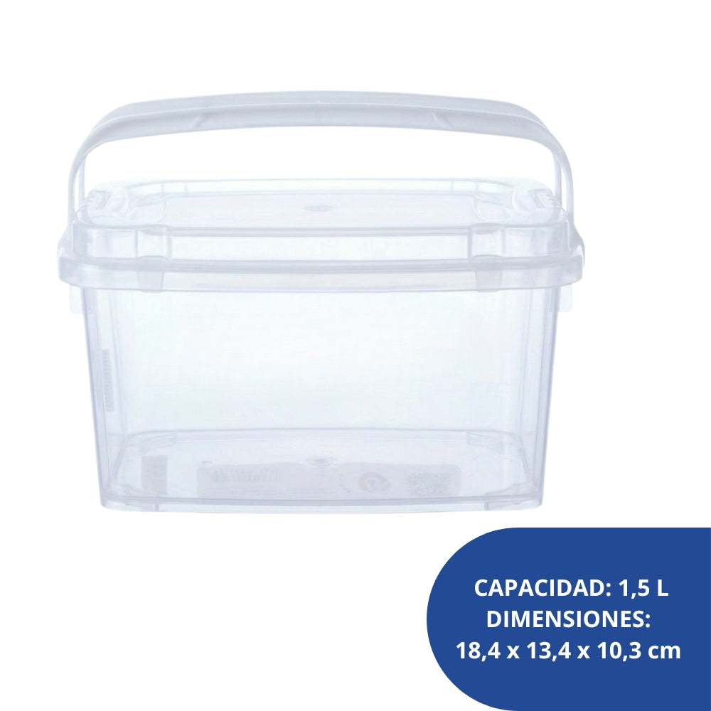 Alfa Hogar Caja Organizadora Con Asas 18,4 x 13,4 x 10,3 cm