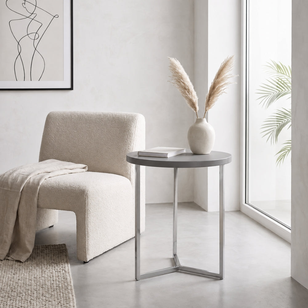 Mesa Auxiliar Gris High Gloss 50 x 50 x 40 cm