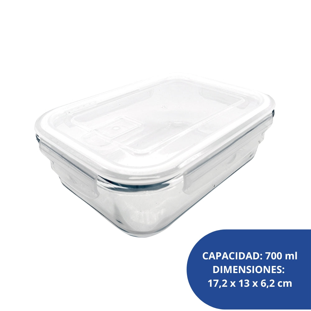 Alfa Hogar Conservador Hermético De Vidrio Con Tapa Plastica 700ml