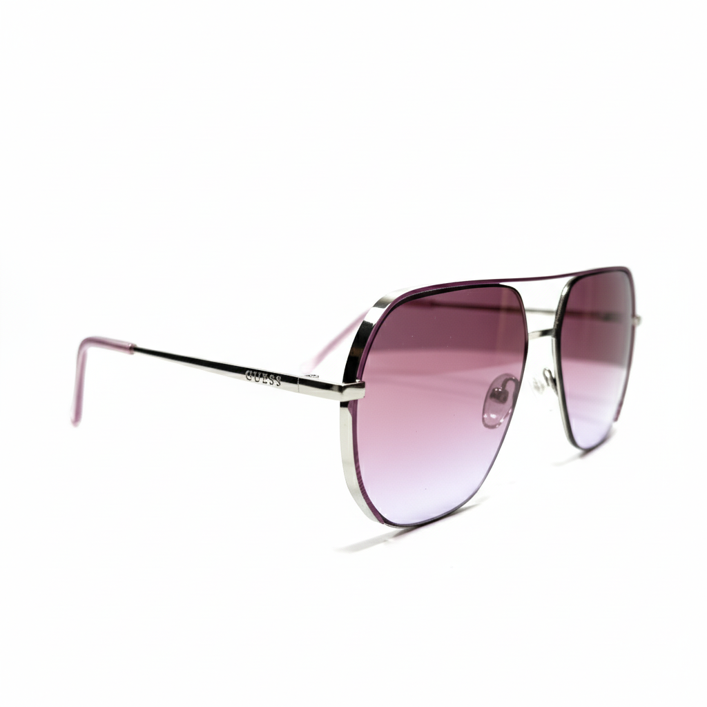 Guess Lentes De Sol Purple & Silver
