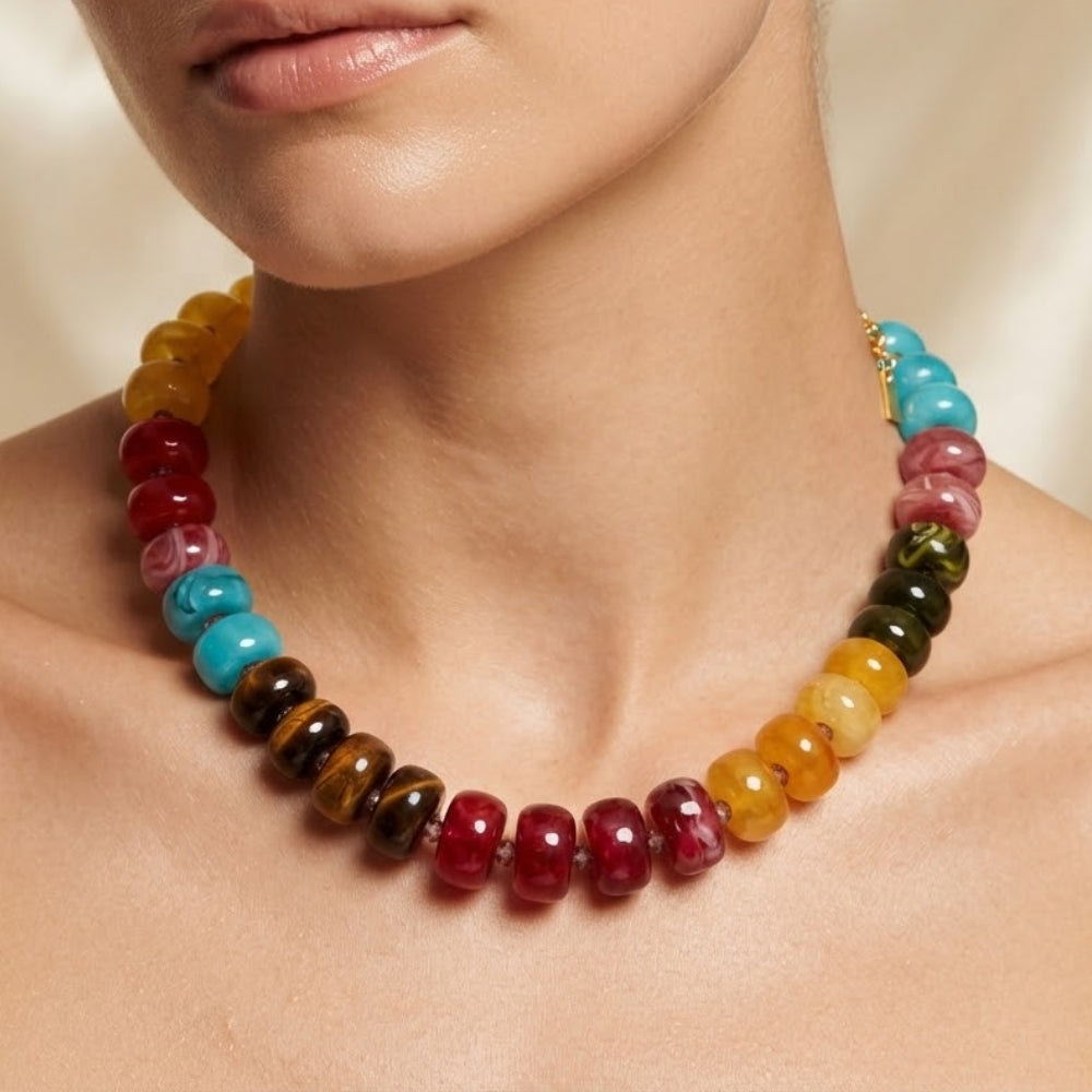H&Co Collar Ajustable Para Damas Aura Multicolor