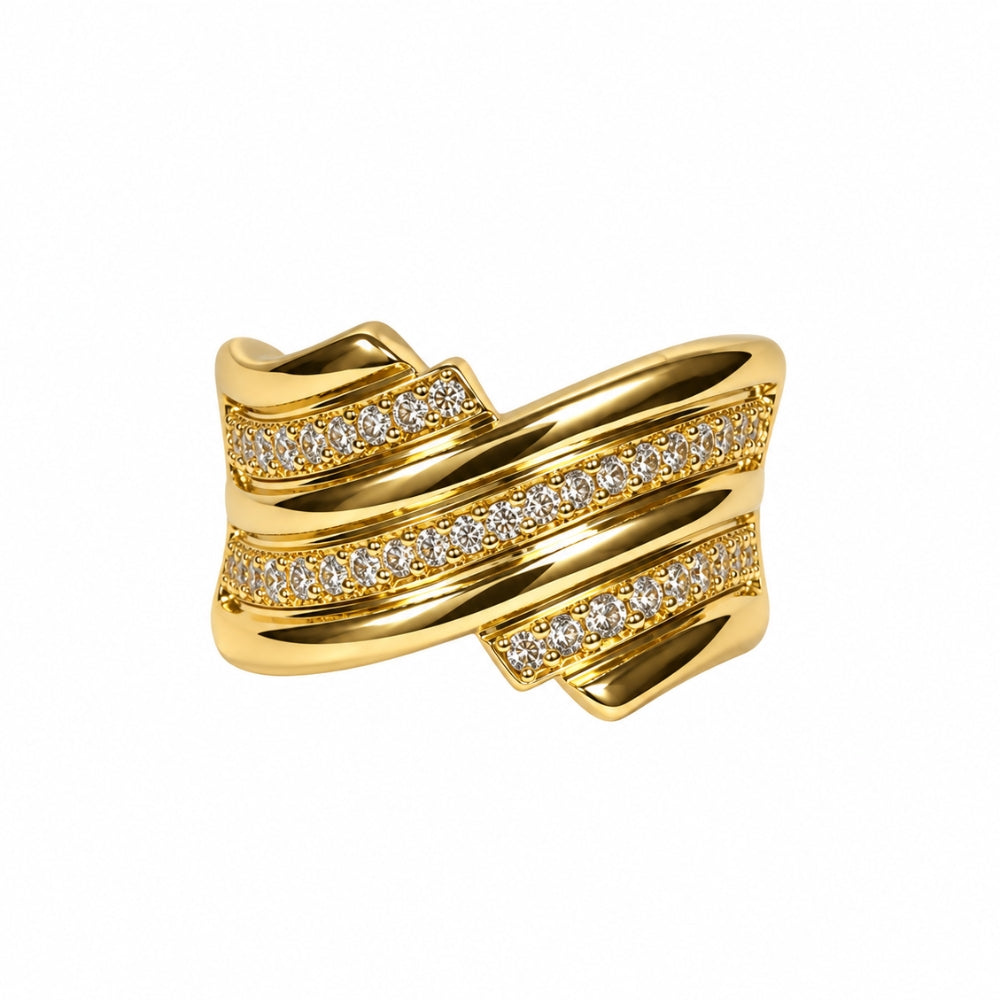 H&Co Anillo Ajustable Para Damas Wave