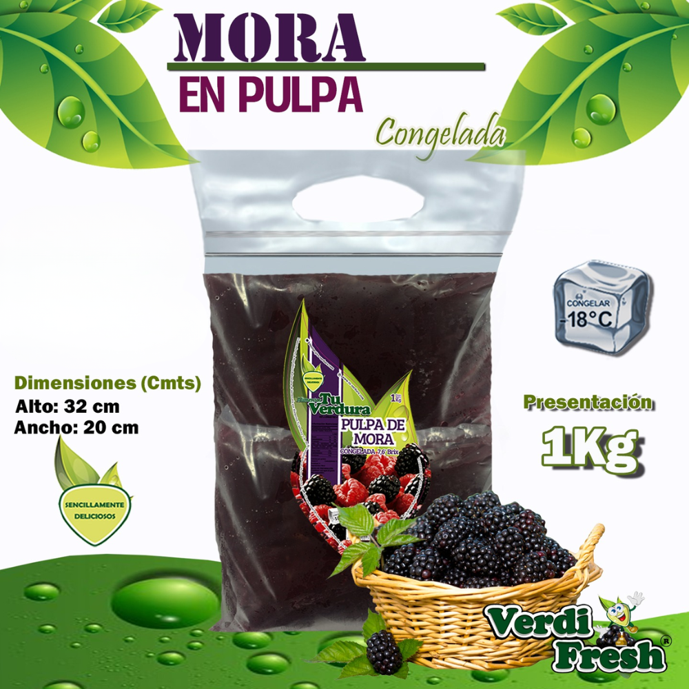 Verdi Fresh Mora en Pulpa Congelado 1 Kilo