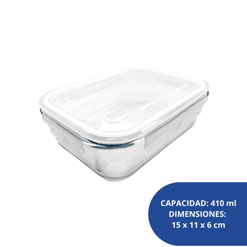 Alfa Hogar Conservador Hermético De Vidrio Con Tapa Plastica 410ml