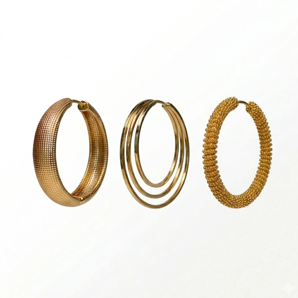 Bebe Set De 3 Pares De Aretes