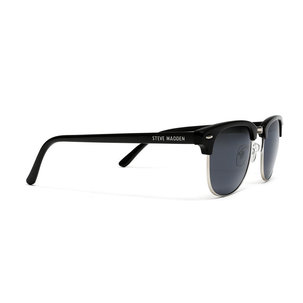 Steve Madden Lentes De Sol Black & Silver
