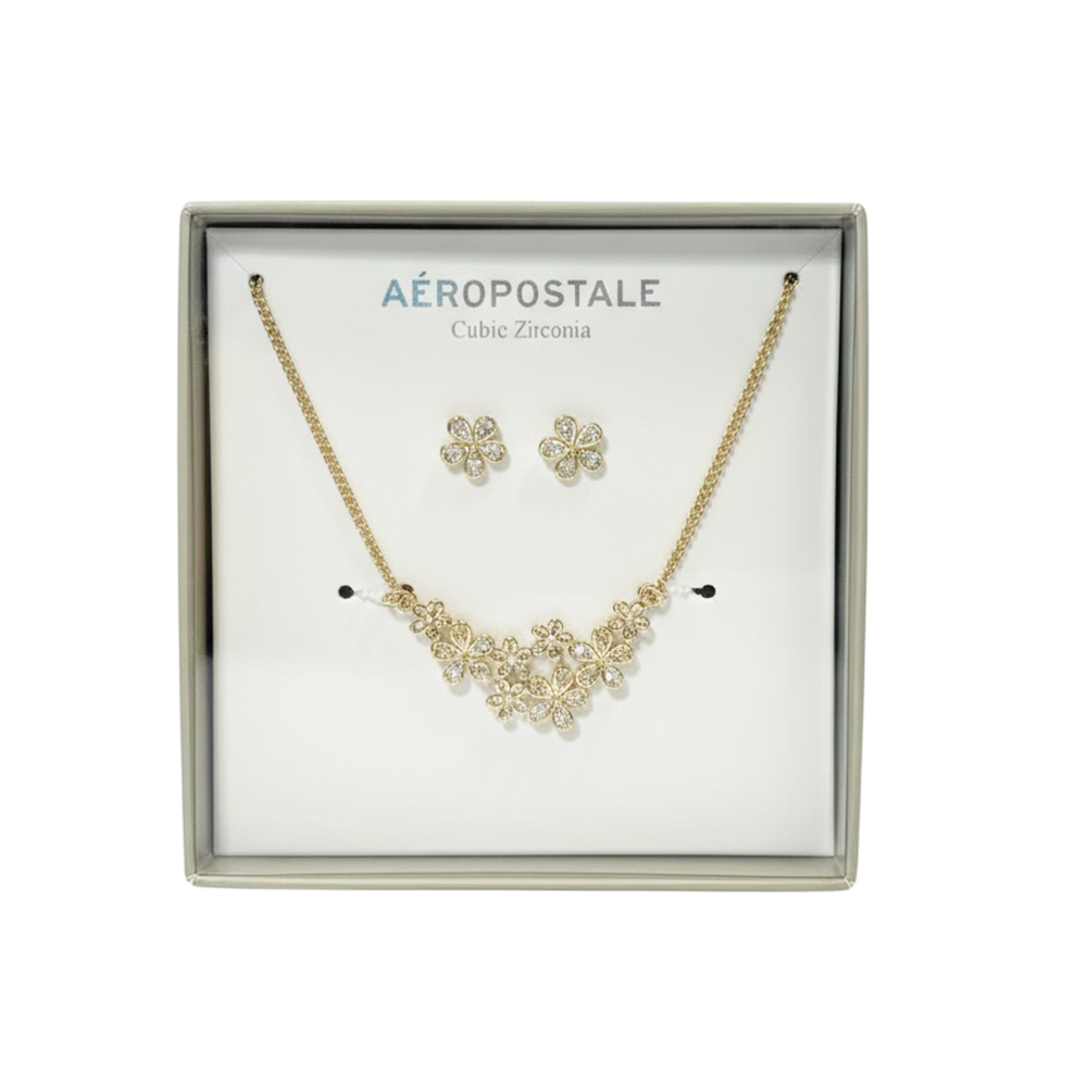 Aeropostale Set Pulsera y Zarcillos Flores