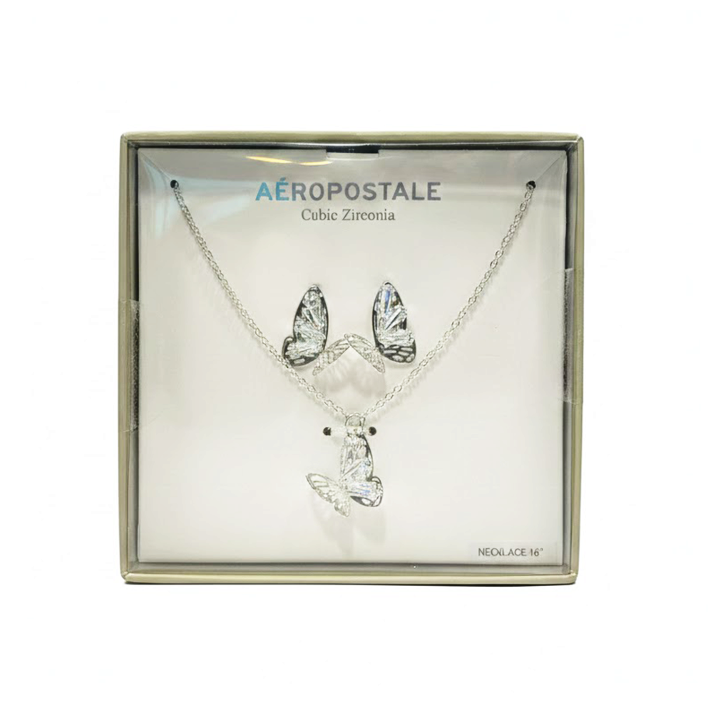 Aeropostale Set De Collar y Zarcillos Mariposa