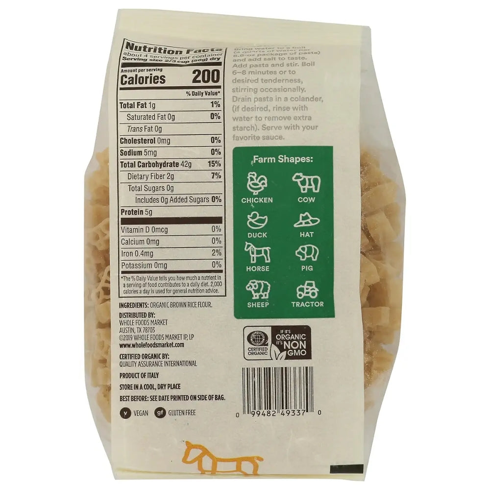 365 Whole Foods Market Organic Farm Shapes Gluetn Free Pasta 250g
