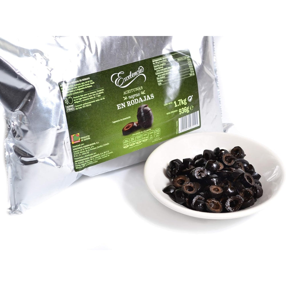 Excelencia Aceitunas Negras En Rodajas Pouch 1.7Kg