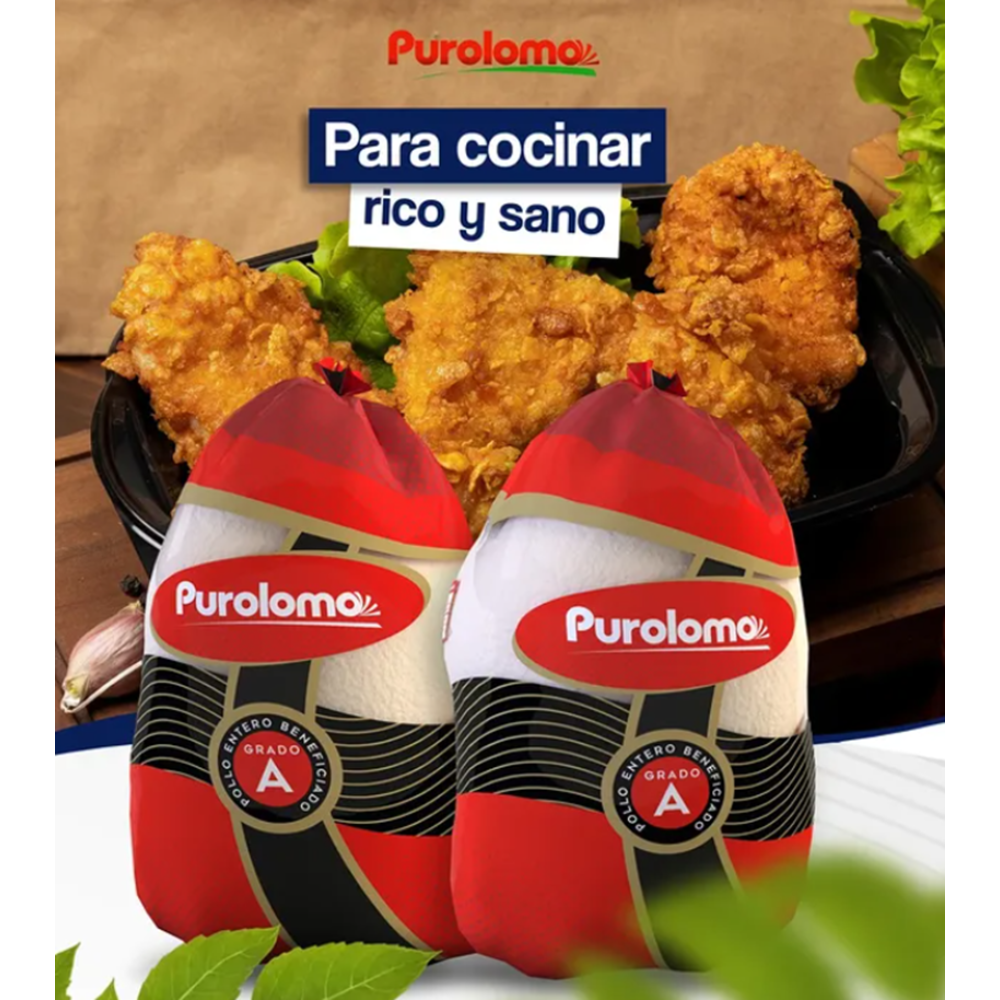 Pollo Entero Beneficiado Grado A Purolomo 12 Opciones