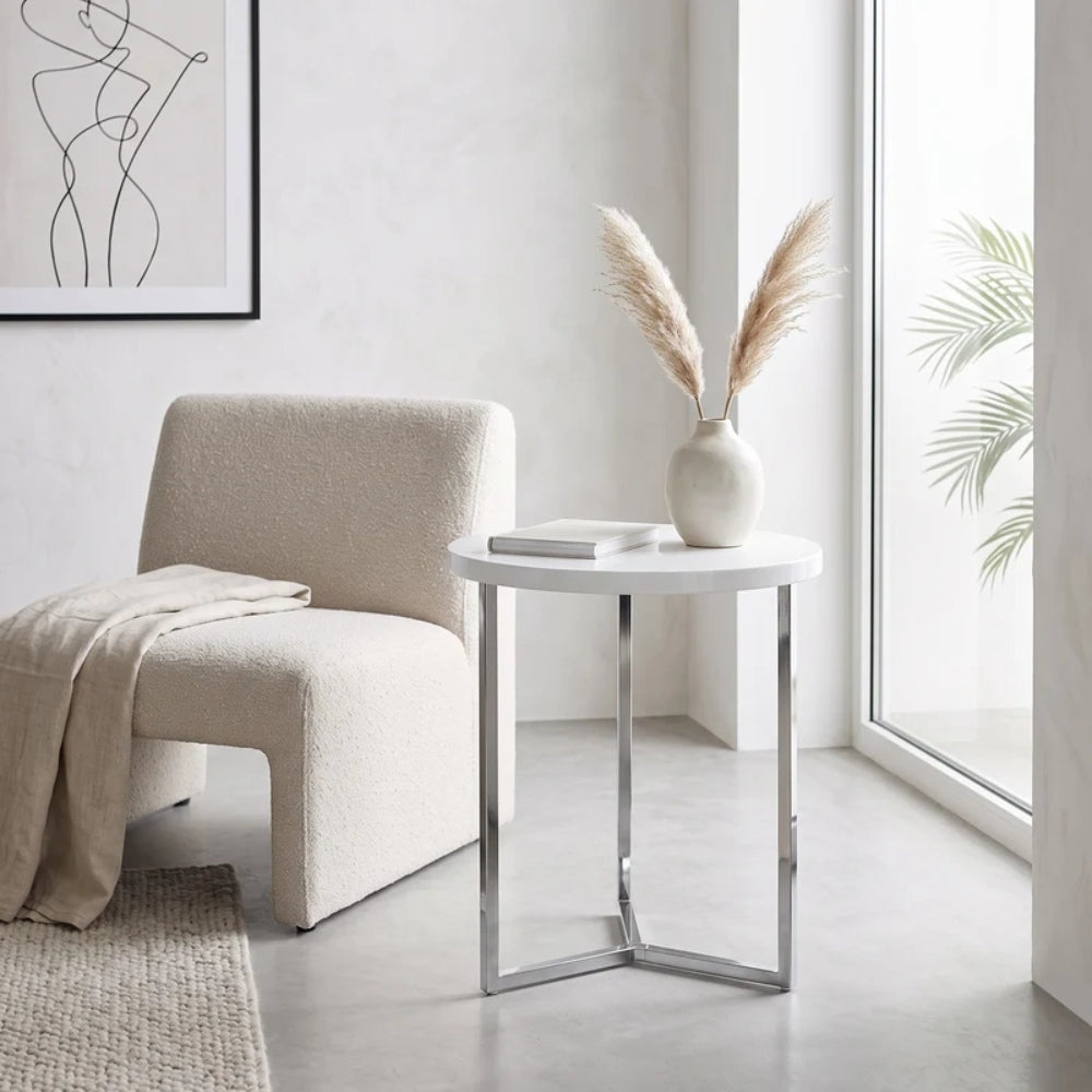Mesa Auxiliar Blanca High Gloss 50 x 50 x 40 cm