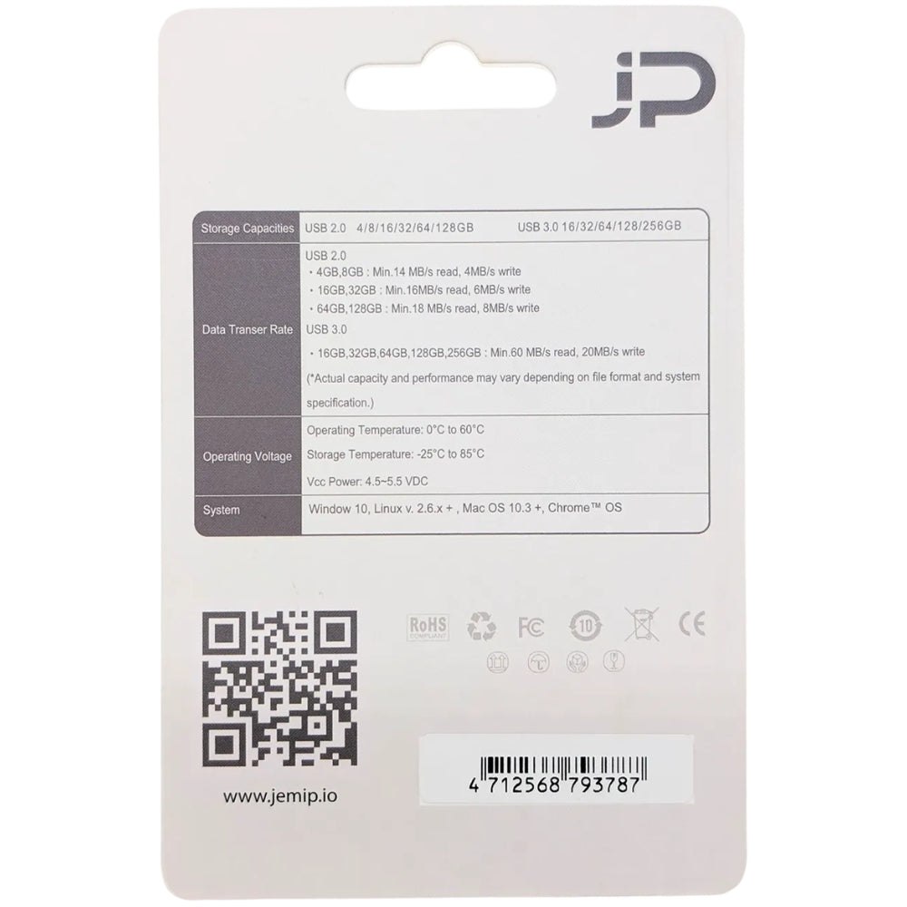Jemip Flash Drive Basic 128GB Color Gris Metalico