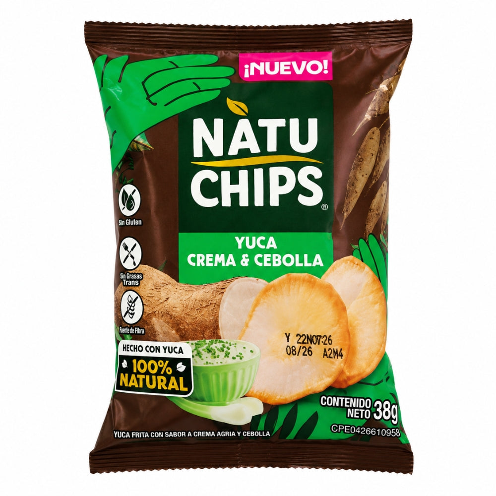 Natuchips Yuca Crema y Cebolla Pack 6und x 38gr
