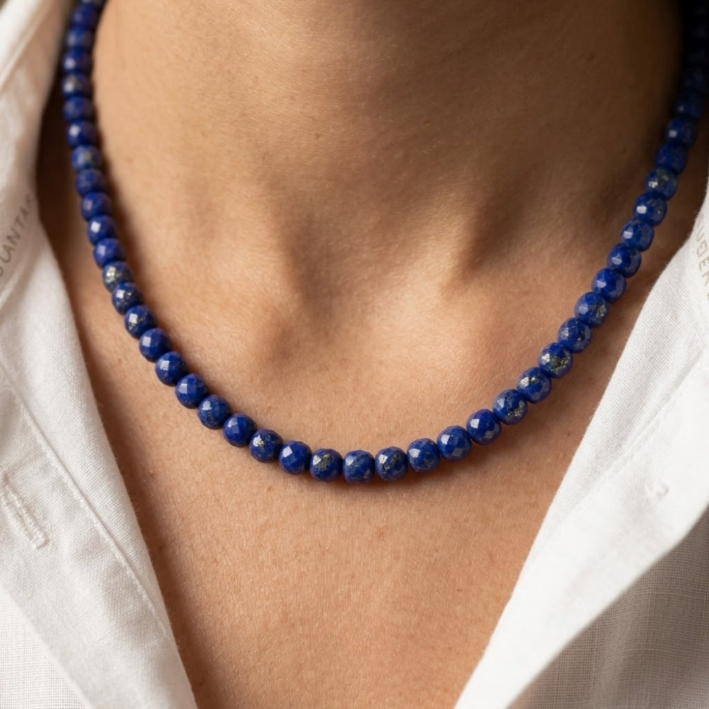 H&Co Collar Cubos de Agata y Cuarzo Blue