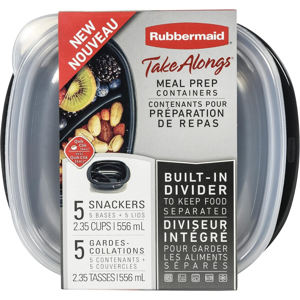 Rubbermaid Take Alongs Set De Envases 10 Piezas Negro 555ml