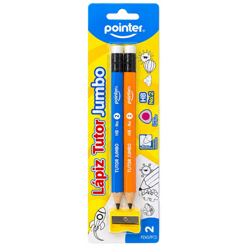 Pointer Lapiz Tutor Jumbo No 2 HB 2Und + Sacapuntas Opciones Varias