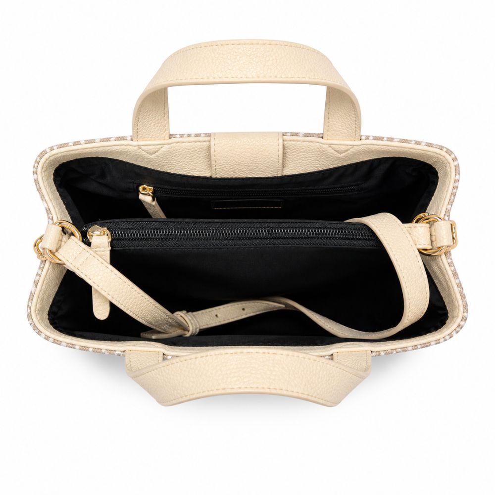 Tommy Hilfiger Cartera Satchel Beige & White