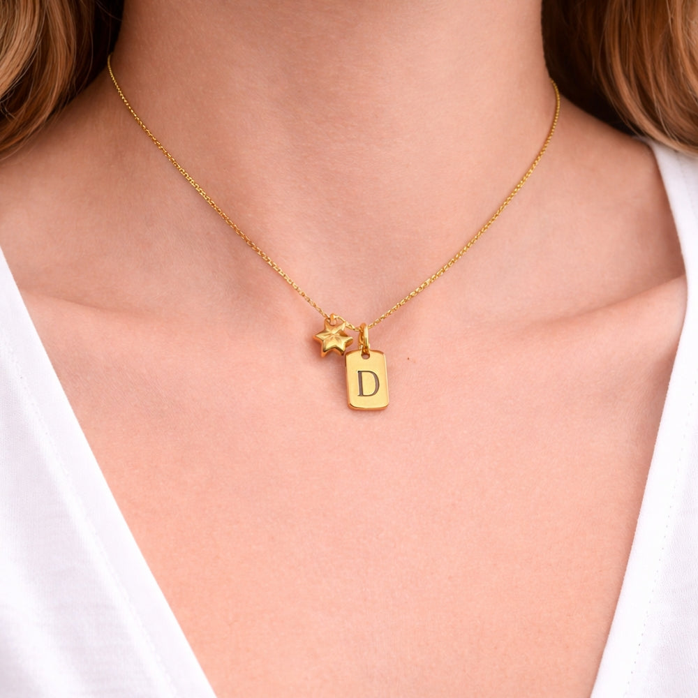 H&Co Collar de Cadena Plaquita Inicial D