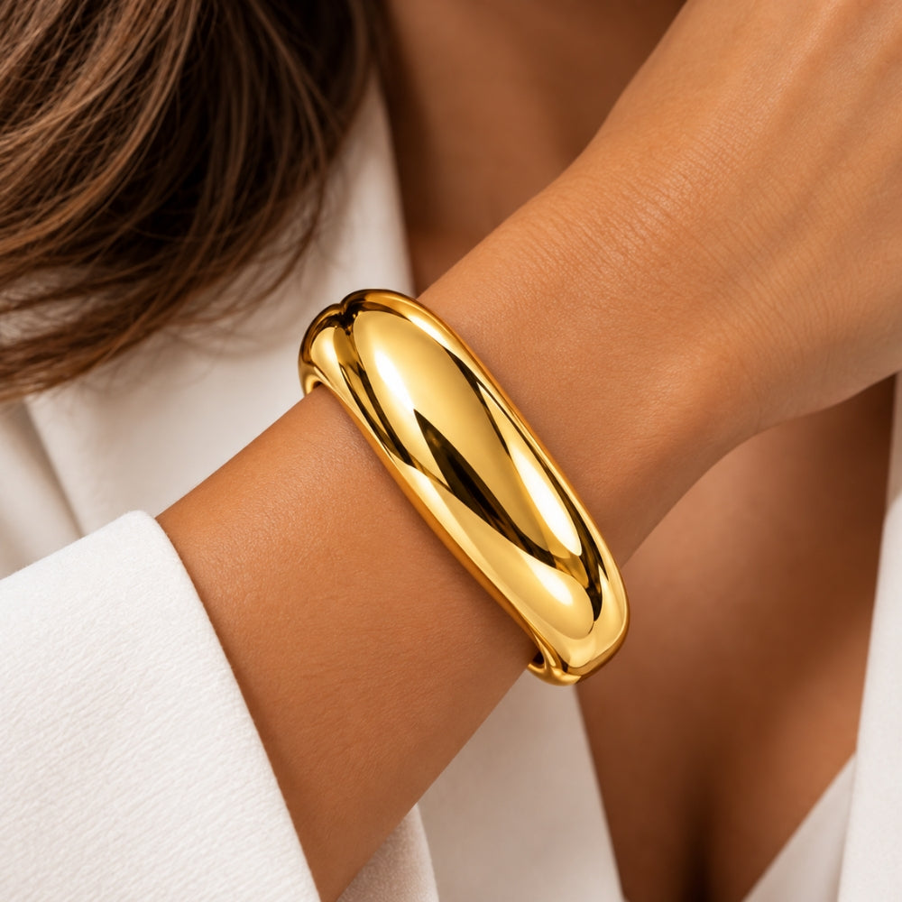 H&Co Brazalete Ajustable Para Damas Bold Cuff