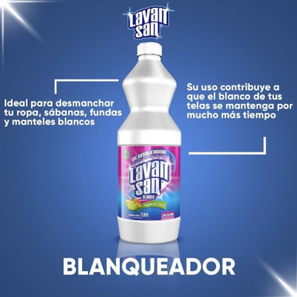 Lavansan Blanqueador Ropa Más Blanca 1L