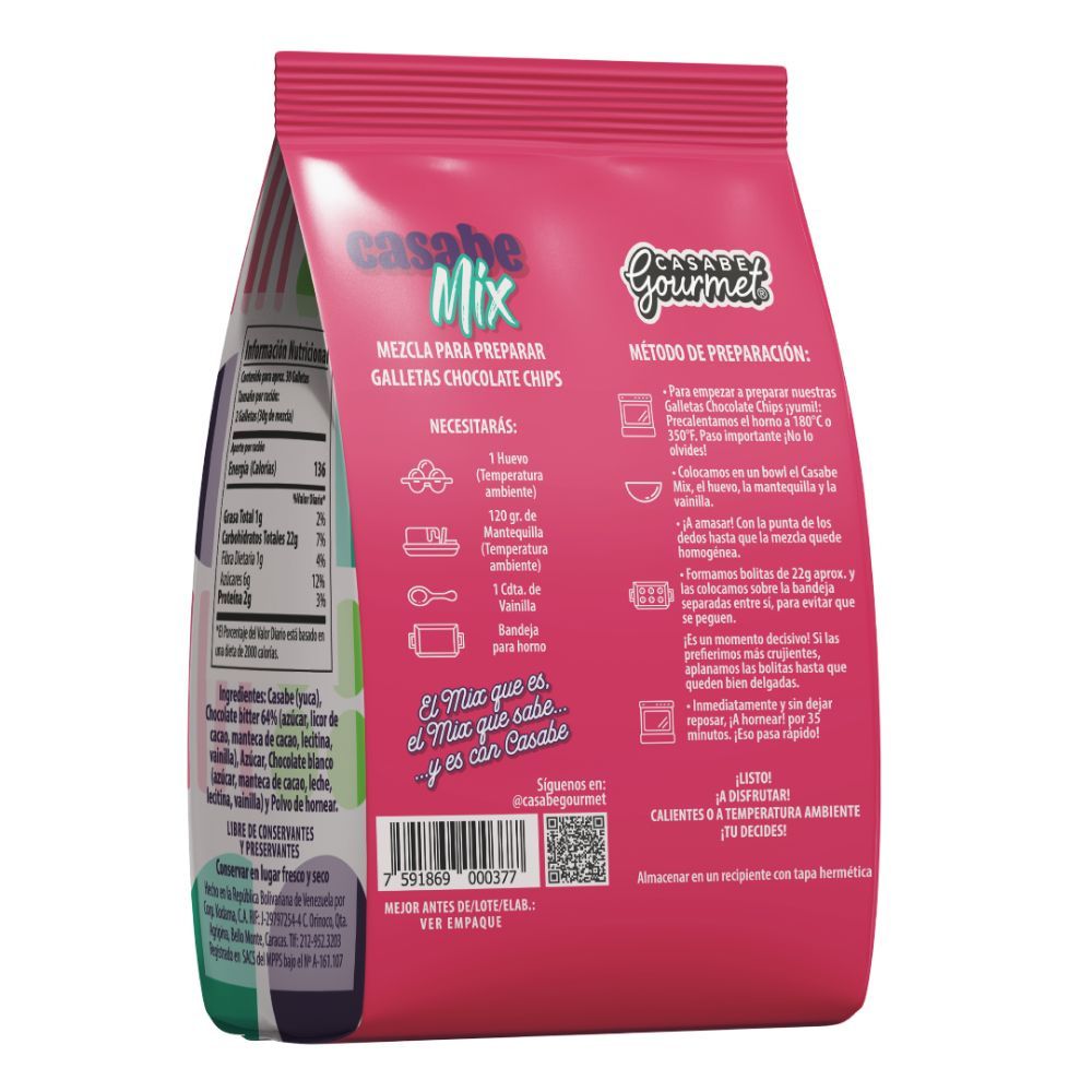Casabe Gourmet Casabe Mix Galletas Choco Chips Mezcla 440g