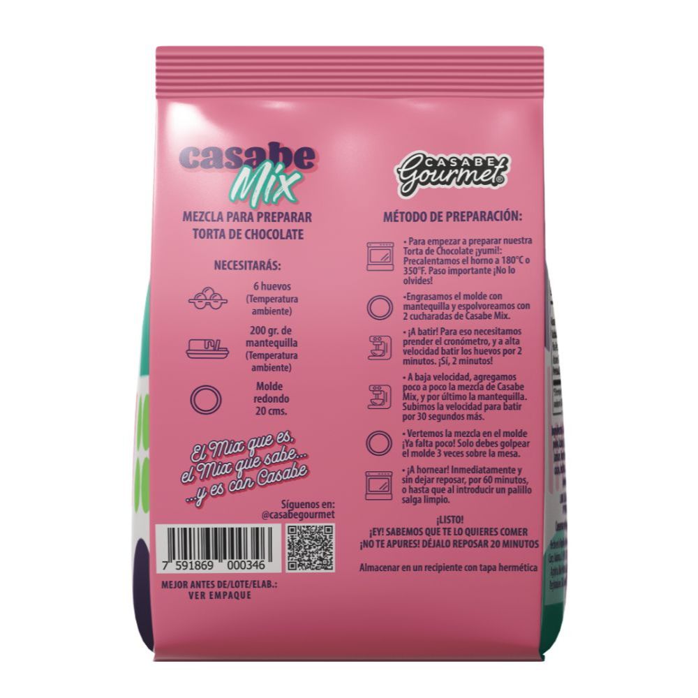 Casabe Gourmet Casabe Mix Torta de Chocolate Mezcla 570g