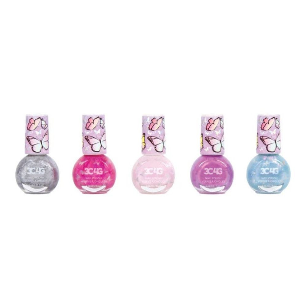3C4G Esmalte De Uñas Con Purpurina De Mariposas 8+ 5Pzs